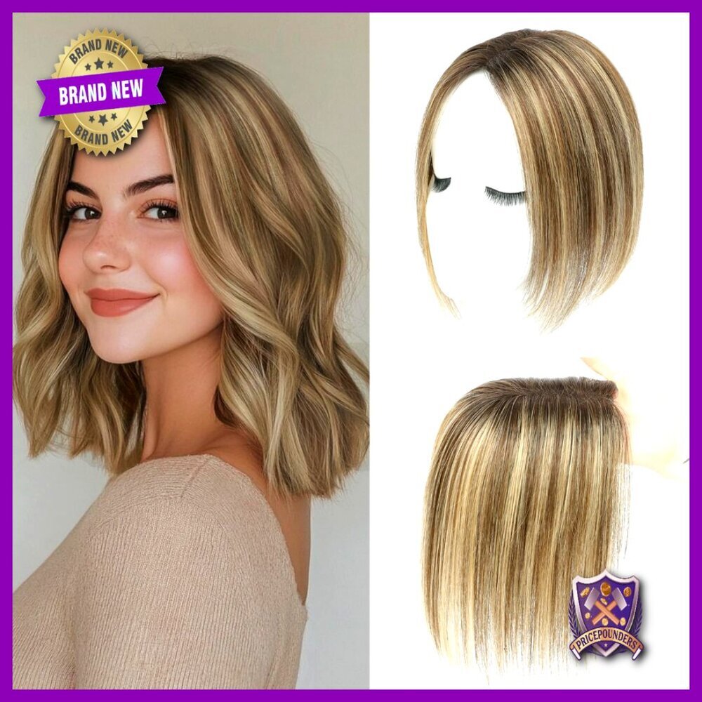 Human Hair Topper Swiss Base No Bangs Top Extension Lightweight Breathable